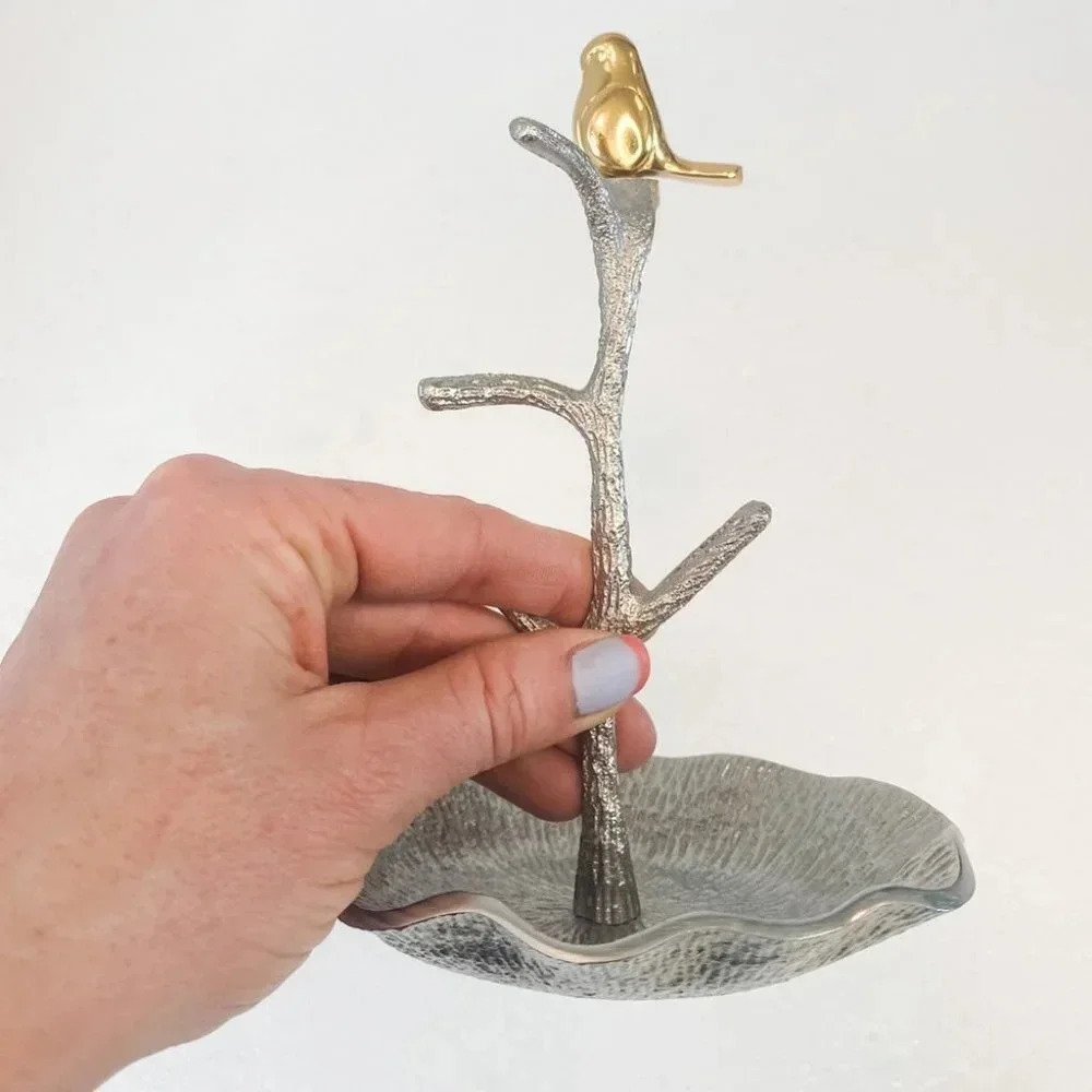 Jewelry Stand w Gold Bird